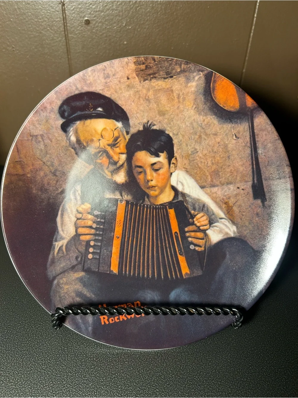 Norman Rockwell Collector Plate “The Music Maker”, Vintage Rockwell w/ COA
